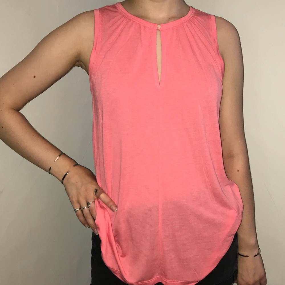Gap Keyhole Sleeveless Tank Tunic Top Pink
